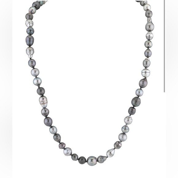 Gray-Scale Cultured Tahitian Baroque Pearl Necklace - Picture 4 of 4
